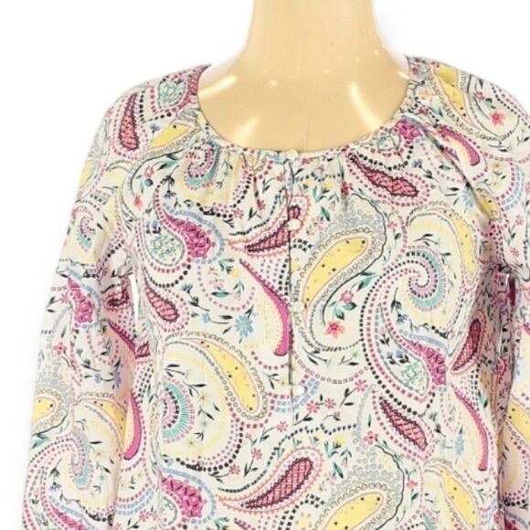 Talbots 3/4 Sleeve Paisley Print Blouse - Picture 2 of 3